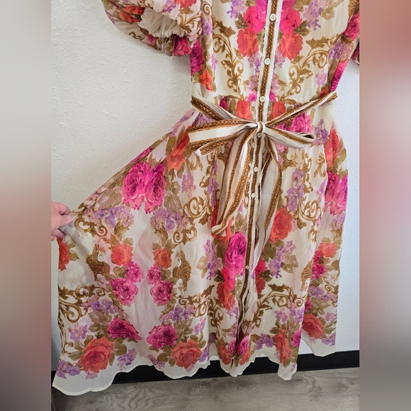 Vici NWT Meadowlane Floral Waist Tie Midi Dress Size XL - Picture 10 of 11